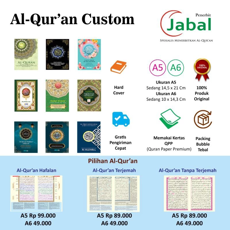 Cetak Al Quran Custom Cover Nama